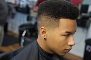 Young Man getting haircut